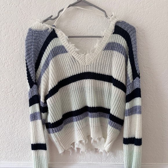 Striped Swoop-Back Sweater - Picture 3 of 3